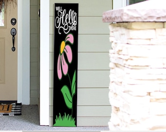 Tall Porch Sign | Hello Sunshine Porch Sign Leaner 4ft - 5ft - 6ft Porch Sign | Welcome Sign | Country Porch Sign