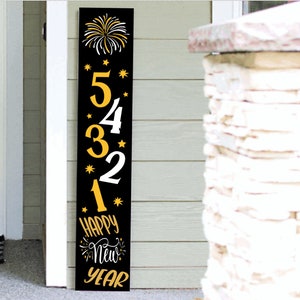 New Years Porch Leaner Sign | Welcome Sign | 4ft 5ft 6ft Holiday Porch Sign | Tall  Porch Sign | Holiday Porch Sign