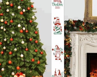 Gnome Merry Christmas Stocking Holder 6ft Vertical Stocking Hanger