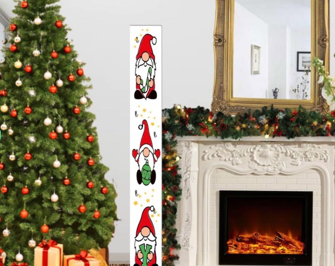 Featured listing image: Holiday Decorations Handmade Vertical Stocking Holder:  Gnome Joy Christmas Decor