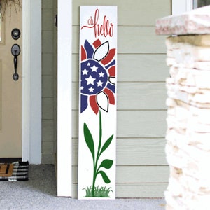 4ft 4th of july wooden porch sign svg