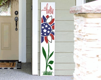 Patriotic Porch Sign | 4th of July Porch Sign | 4ft 5ft 6ft Porch Welcome Sign