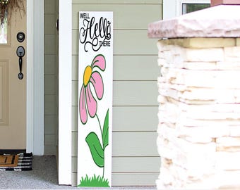 Tall Porch Sign | Hello Sunshine Porch Sign Leaner 4ft - 5ft - 6ft Porch Sign | Welcome Sign | Country Porch Sign