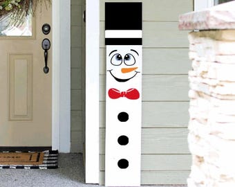 Winter Porch Sign | Holiday Porch Sign | Snowman Porch Leaner Sign | 4ft 5ft 6ft Porch Sign | Welcome Sign