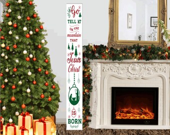 Go Tell it on the Mountain Christmas Stocking Holder 6ft Vertical Stocking Hanger