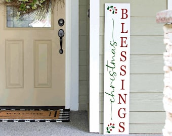 Christmas Blessings Winter Porch Sign 4ft 5ft 6ft Porch Sign | Welcome Sign