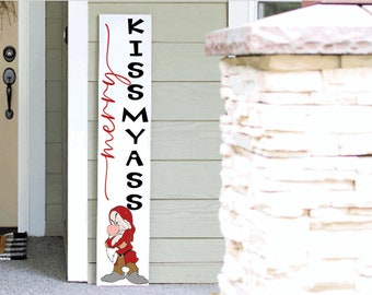 Funny Christmas Porch Sign | Tis The Season Leaning Porch Sign | 4ft 5ft 6ft Porch Sign | Welcome Sign | Holiday Porch Sign