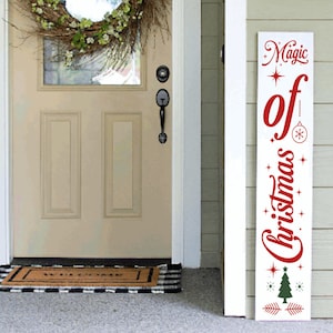 Christmas Porch Leaner Sign | Welcome Sign | 4ft 5ft 6ft Christmas Porch Sign | Tall  Porch Sign | Holiday Porch Sign