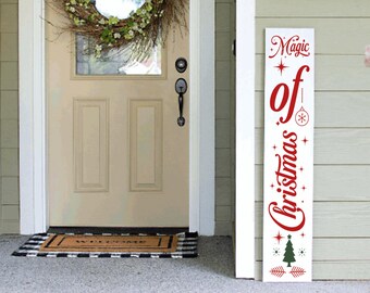 Christmas Porch Leaner Sign | Welcome Sign | 4ft 5ft 6ft Christmas Porch Sign | Tall  Porch Sign | Holiday Porch Sign