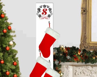 Monogram Stocking Hanger|Stocking Holder|Stocking Hook|Vertical Stocking Hanger|No Mantel Stocking Hanger|Leaning Stocking Hanger Holder