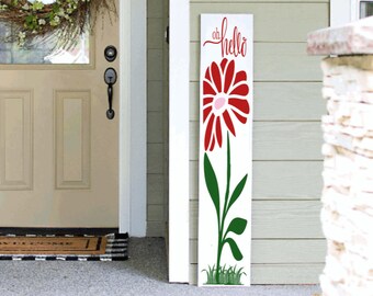 Spring Summer Porch Welcome Sign | 4ft 5ft 6ft Porch Welcome Sign