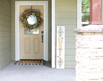 Daisy Summer Porch Sign | Tall Porch Sign | Summer Porch Sign | Welcome Sign | Daisy Porch Sign | 4ft 5ft 6ft Spring Summer Porch Sign