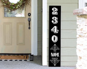 Leaning Address Sign. Address Family Name Porch Leaner Sign 4ft 5ft 6ft Pet Sign | Welcome Sign