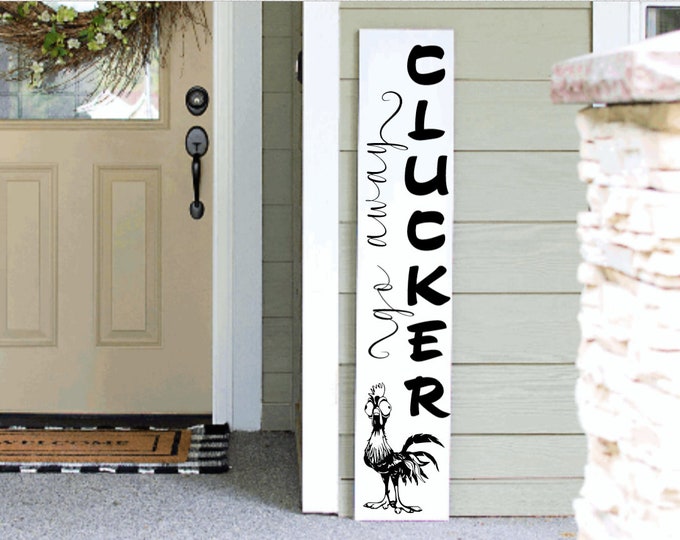 Featured listing image: Go Away Get off my Porch | Funny Sarcastic All Season Porch Sign Leaner | Funny Porch Sign | Go Away| Unwelcome Sign | Welcome Sign