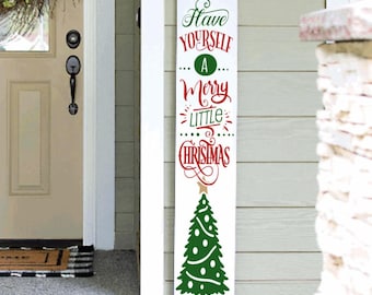 Christmas Porch Leaner Sign | Welcome Sign | 4ft 5ft 6ft Christmas Porch Sign | Tall  Porch Sign | Holiday Porch Sign