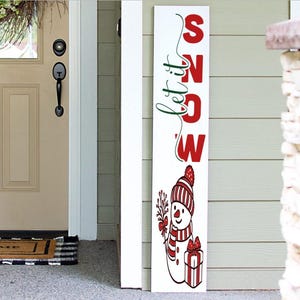 Christmas Porch Sign | Holiday Porch Sign | Let It Snow Porch Leaner Sign | 4ft 5ft 6ft Porch Sign | Welcome Sign