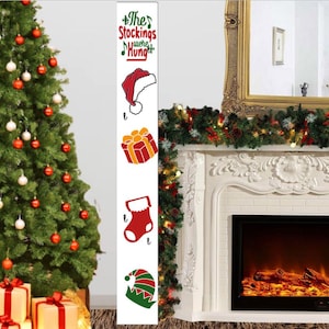 パーソナライズされたクリスマスストッキングハンガー：傾いたポーチの装飾