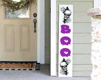 Boo Halloween Porch Sign 4ft 5ft 6ft Porch Sign Happy Halloween Welcome