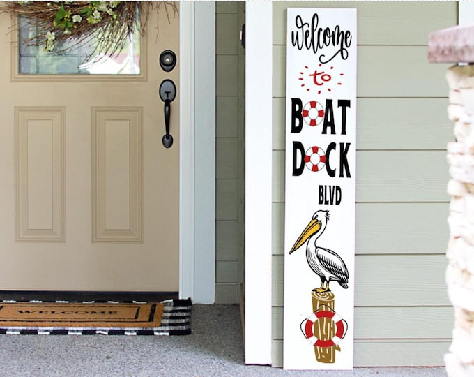 Featured listing image: Handmade Welcome Porch Sign: Lake House Decor, 4-6ft Porch Leaner