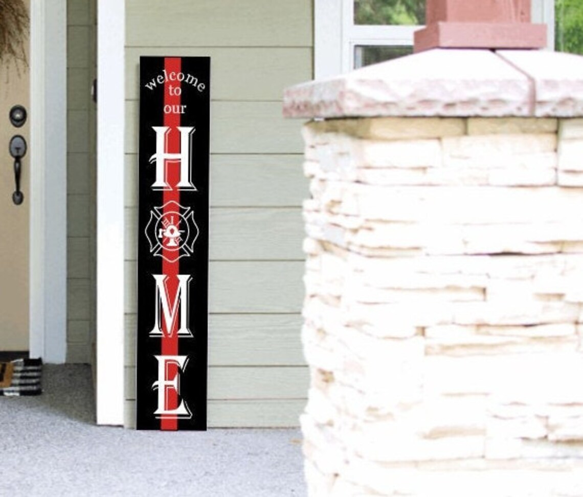 Welcome Fire Sign Firefighter Welcome Porch Leaner Sign: First Responder Home Decor - Etsy