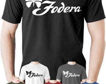 Fodera T-Shirt Bass Guitar Rock Music Top Tee Band Heavy Metal Tee Retro logo