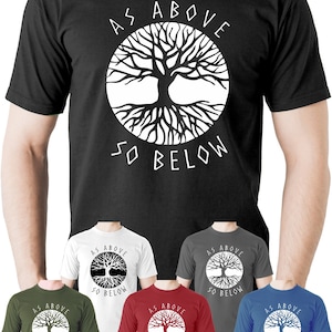 As Above So Below Tshirt Spiritual Awake Hoody Yoga Tree of Life Hermetic Top