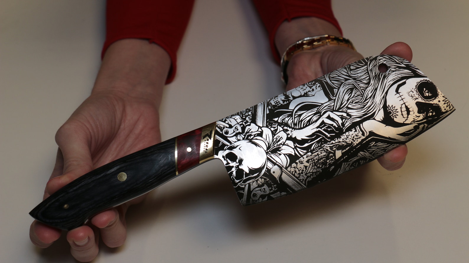 Handmade Laser Engraved Steel Meat Cleaver Kitchen Knife Etsy