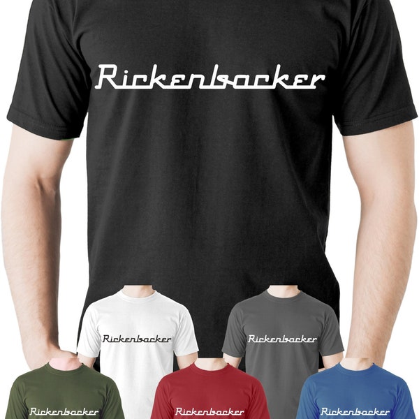 Rickenbacker Retro Electric Guitar Camiseta Rock Music Top Band Heavy Metal Tee