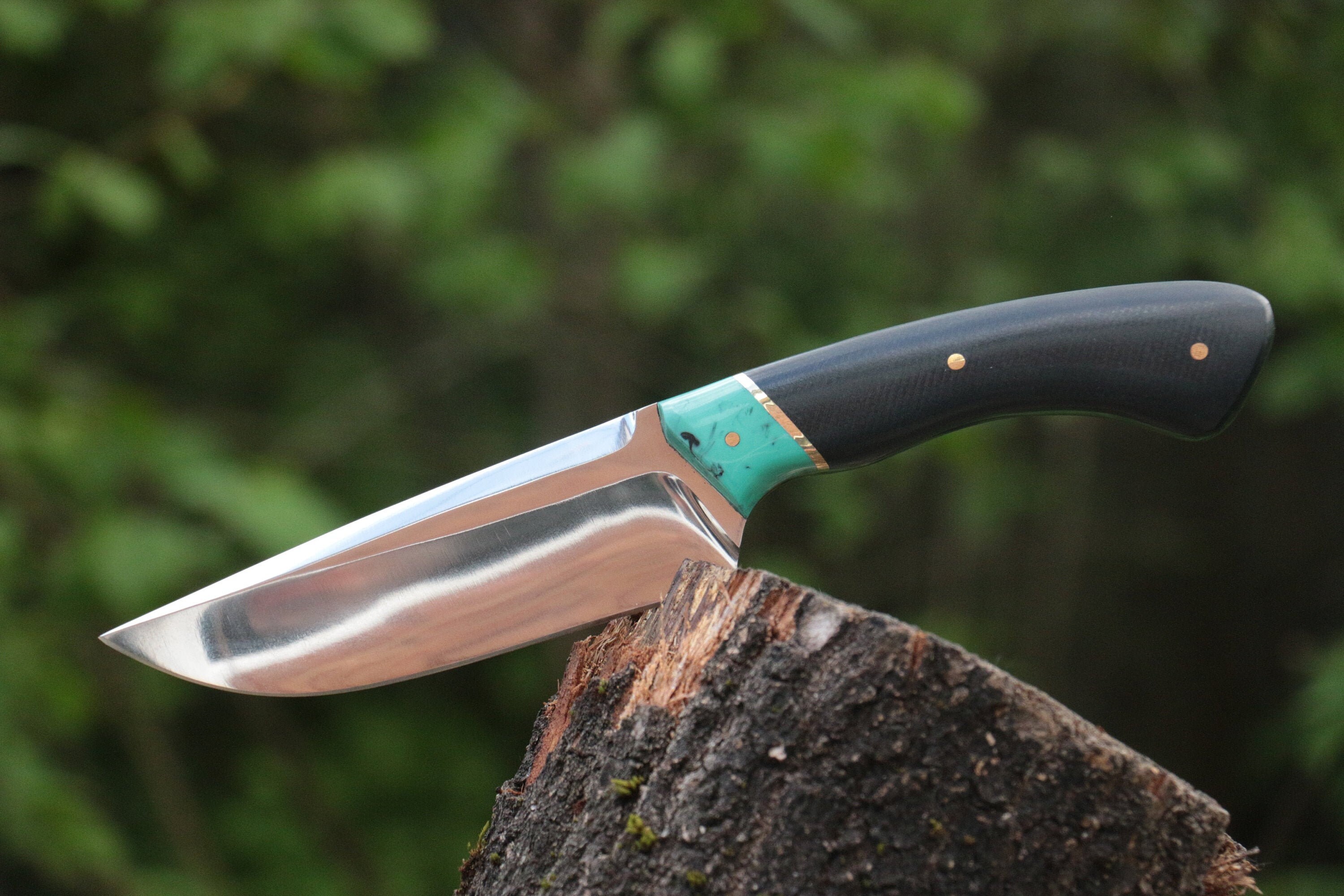Handmade 'Navajo' Knife with leather Sheath and Free Etsy