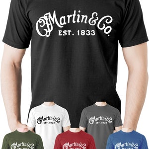 Martin & Co Guitar T shirt Rock Music Top Band Electro Acoustic Tee Retro Unisex