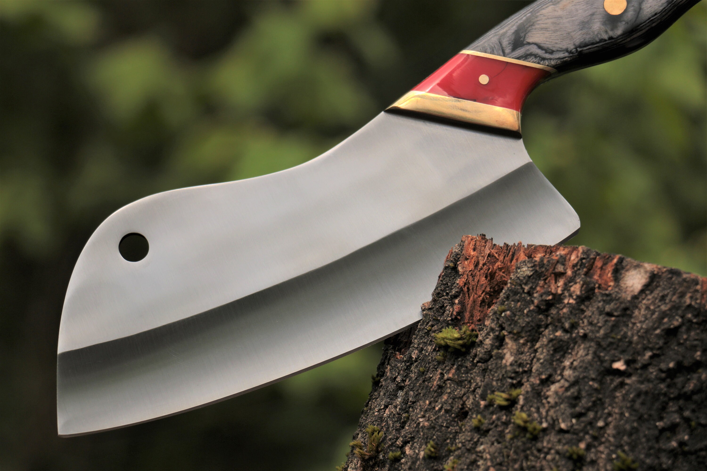 Handmade Steel Meat Cleaver Laser Engraved Zen Tangle Design Etsy