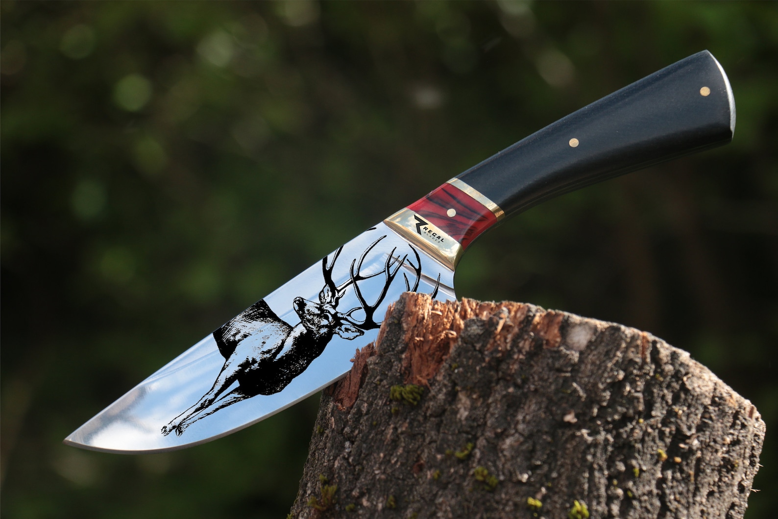 Handmade Regal Drop Point Hunting Knife Laser Engraved with Etsy