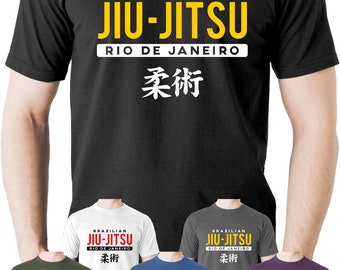 Jiu Jitsu Brésilien Rio T-Shirt Tee Gracie MMA Vêtements BJJ Arts Martiaux UFC