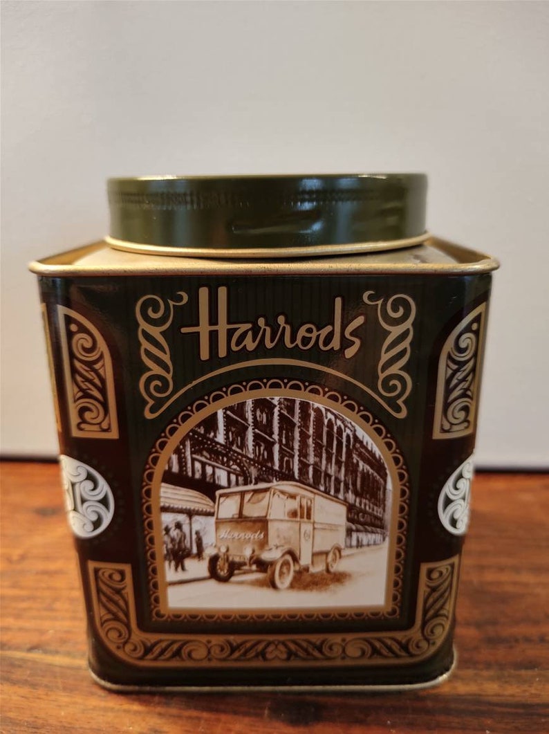 Harrods Earl Grey Tea tin empty vintage tin classic Harrods Etsy
