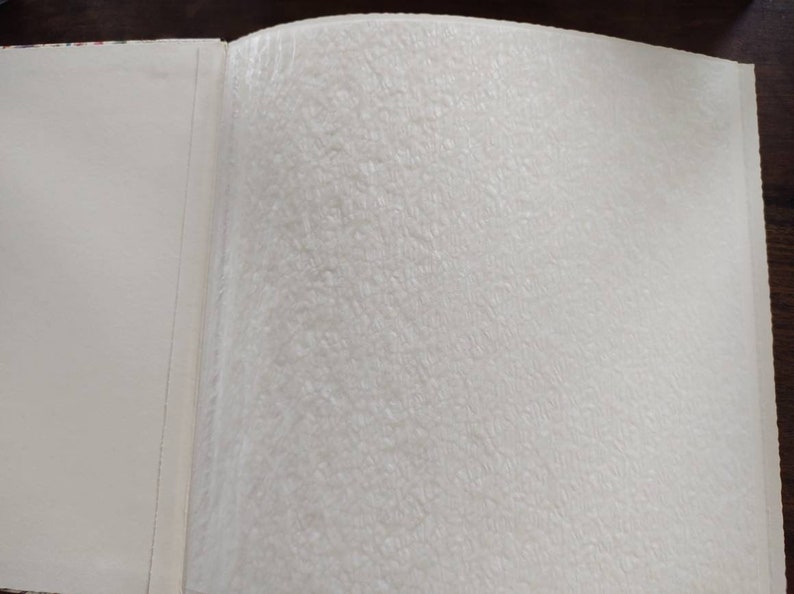 unused Florentine detail wedding album quality ivory thick paper and crinkled tissue paper per page cover linenpaper in original box