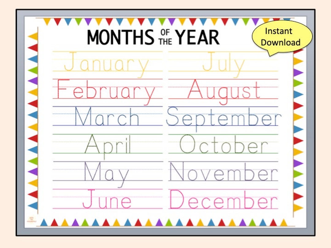 Months Of The Year Trace