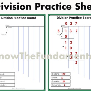 Division Problem Not Labeled Division Multiplication Posters Math Practice Worksheets and Times ...