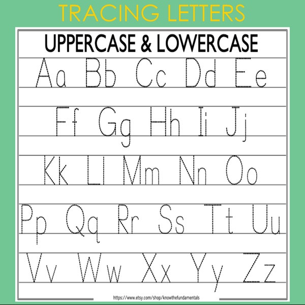 Alphabet Tracing Printable Worksheet | Capital Small Letters | Homeschool | Uppercase | Lowercase | Kindergarten | Toddlers | Practice |Kids