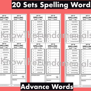 Grade 5 Spelling Words Worksheets, 5th Grade Spelling Practice Pack ...