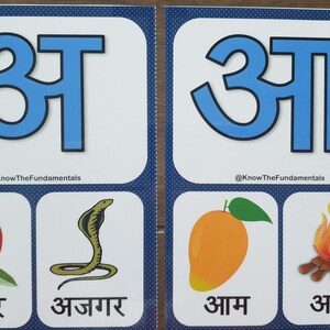 Hindi Swarmala Letters Hindi Flashcard For Kids Flash | Etsy