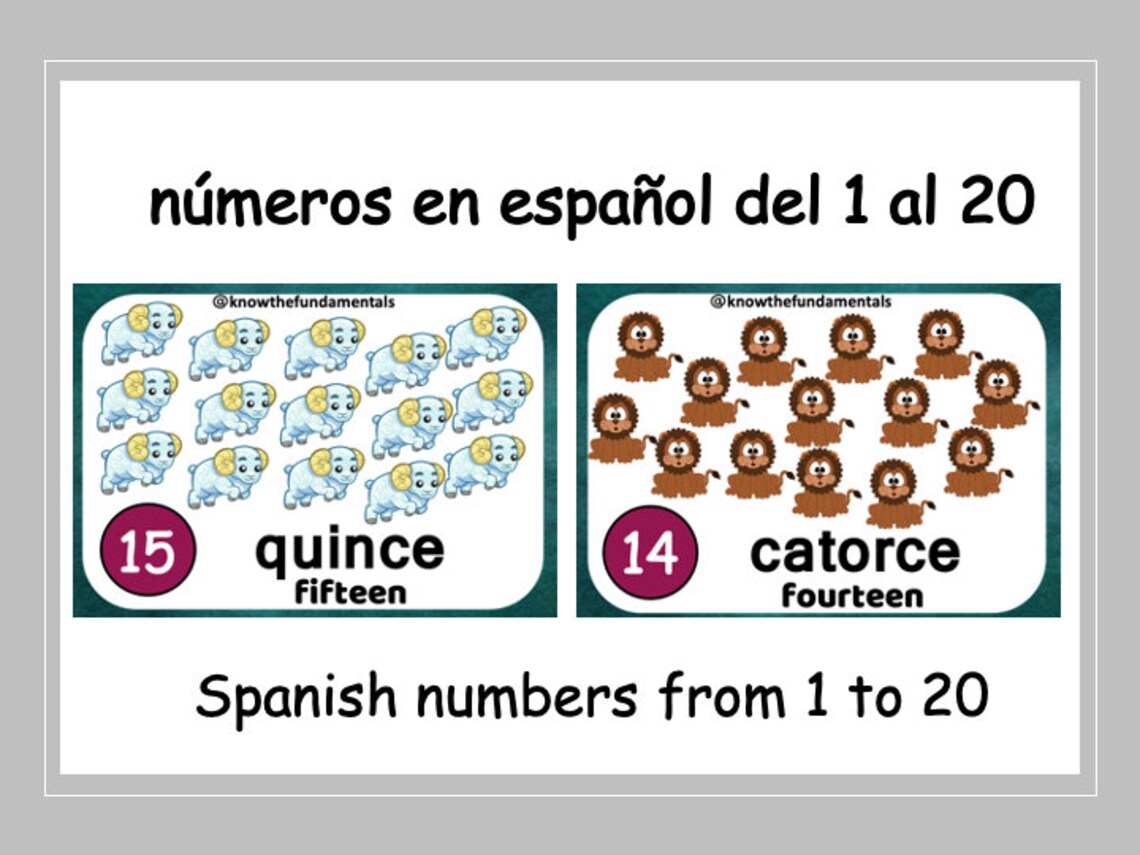 Spanish Number Flashcards Números En Español Del 1 Al 20 Etsy