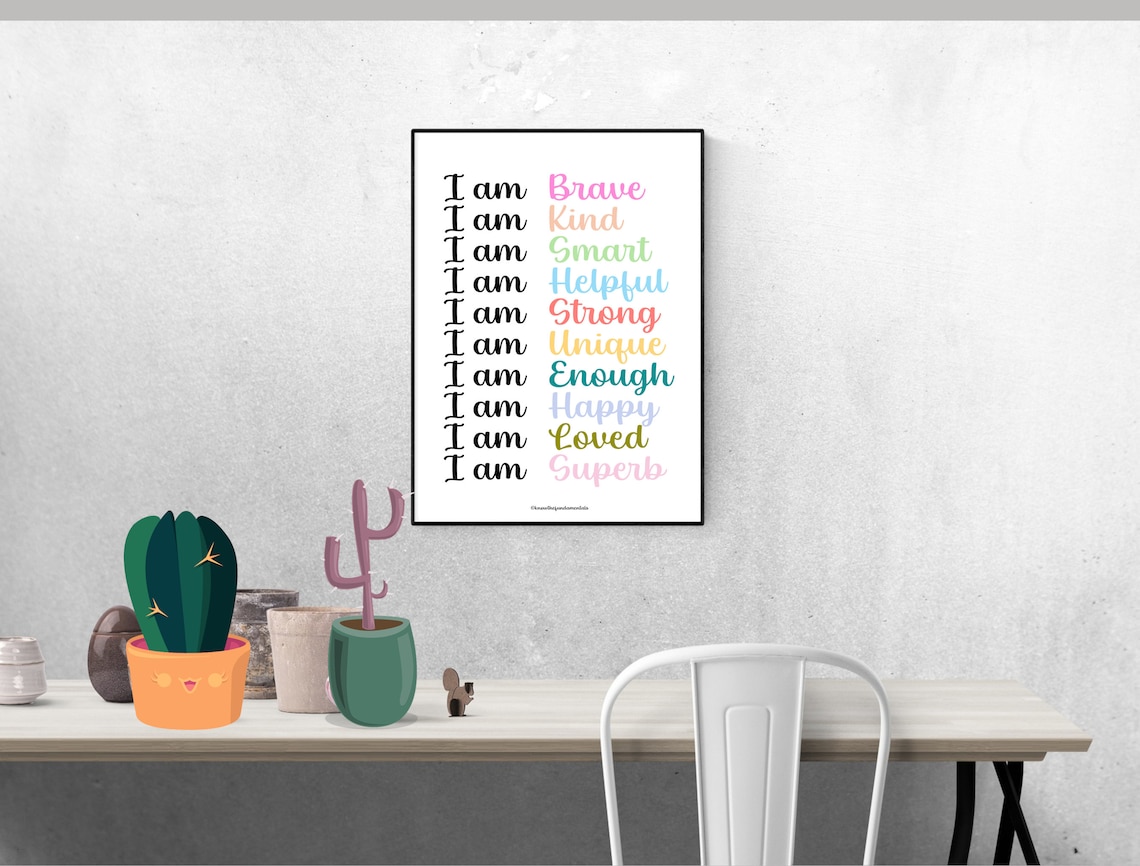 Positive Affirmation Quotes Classroom Posters for Kids Homeschool Decor ...