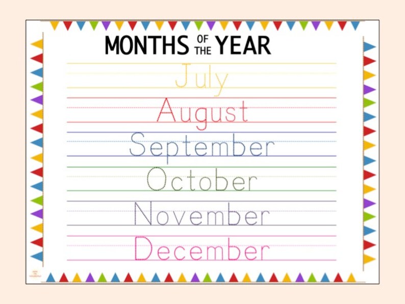 Months of the Year | Tracing Worksheets | Writing Worksheet Printable ...