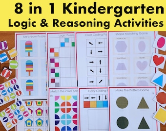 Kindergarten Activity Worksheets | Shapes Puzzles | Educational games for kids | Homeschool resources | Maths learning | preschool puzzles