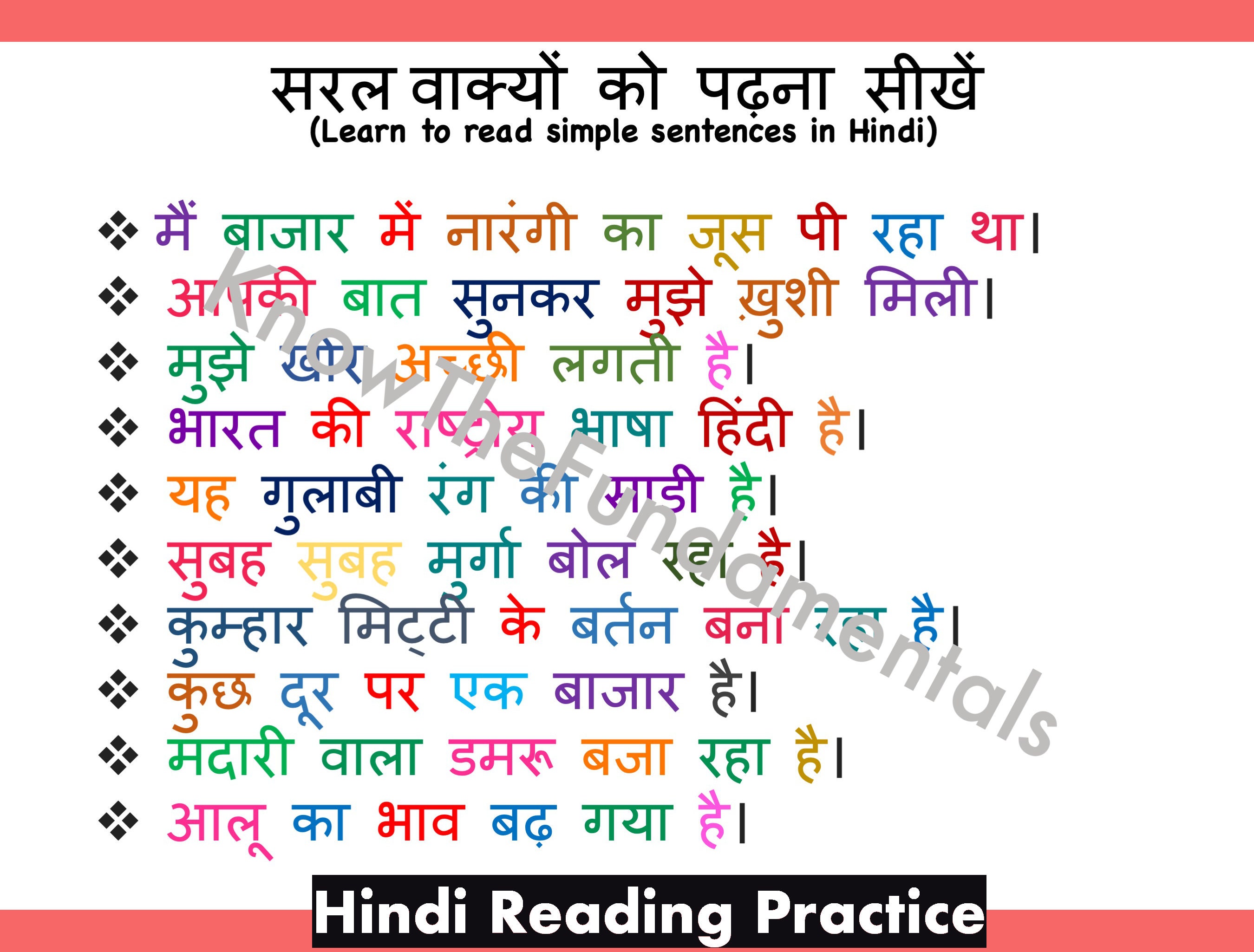 Learn Hindi Reading Practice Book for Beginner | Hindi Learning ...