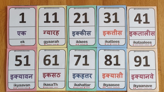 1 100 numbers printable hindi numbers count to 100 hindi etsy india