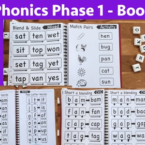 Phonics Book | CVC Words | Homeschool Resources For Kids | Phonics Activity Workbook |  Sight Words | Kindergarten  Learn to Read - Phase 1