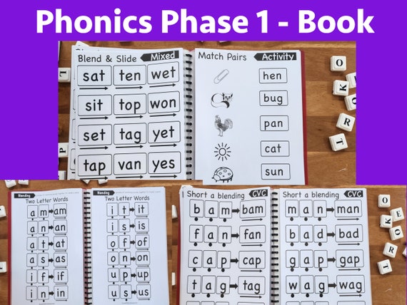 Phonics Book | CVC Words | Homeschool Resources For Kids | Phonics Activity Workbook |  Sight Words | Kindergarten  Learn to Read - Phase 1