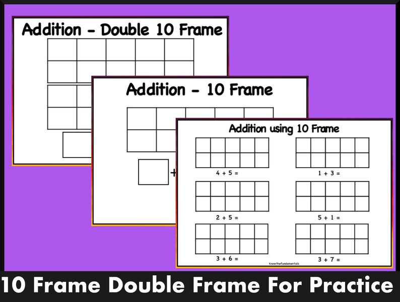 Ten Frames Activity Printable | 10 Frame Flash Cards | Ten Frame ...