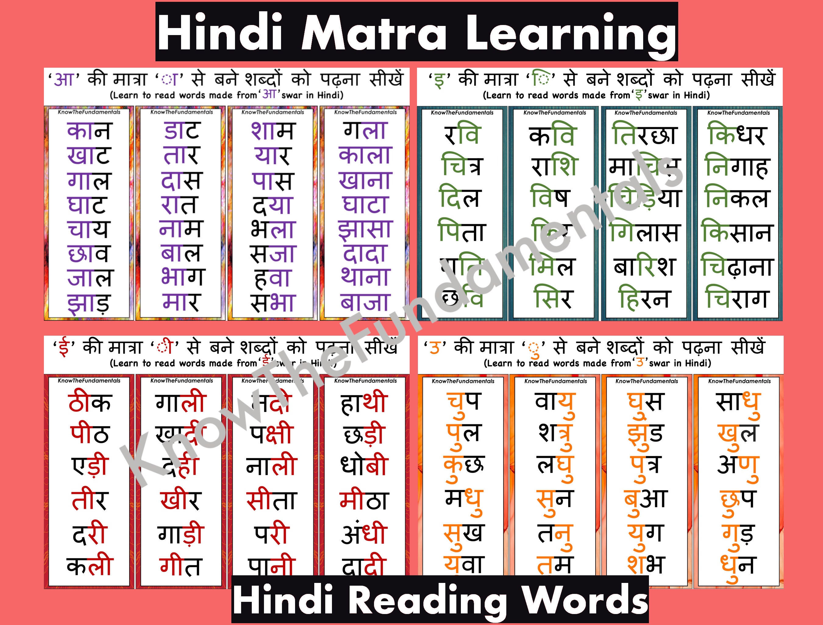 Learn Hindi Reading Practice Book for Beginner | Hindi Learning ...